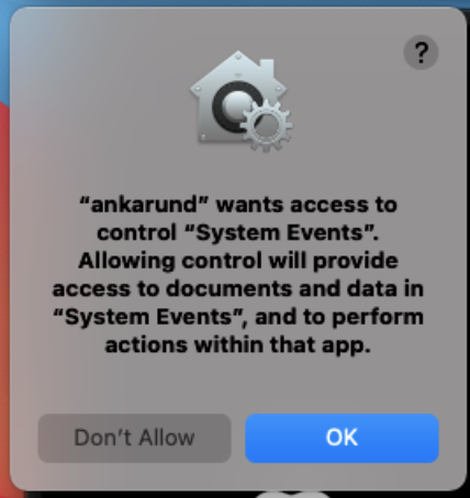 security prompt